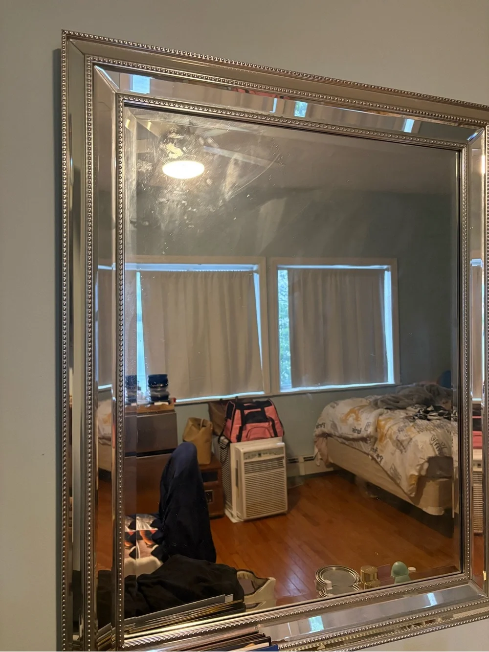 Silver Beaded Accent Wall Mirror - Brand